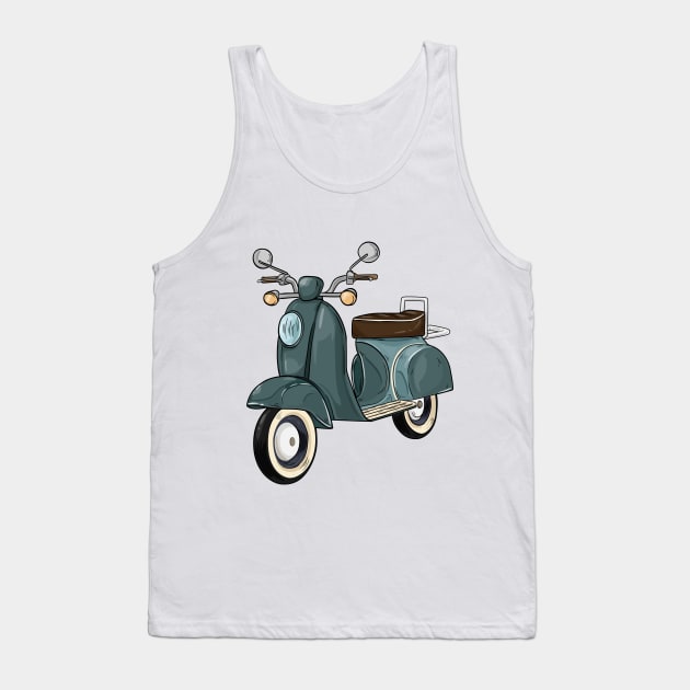 Moped with mirrors and bench Tank Top by Markus Schnabel